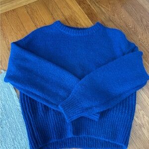 Madewell Cobalt Blue Crop Knit Sweater
